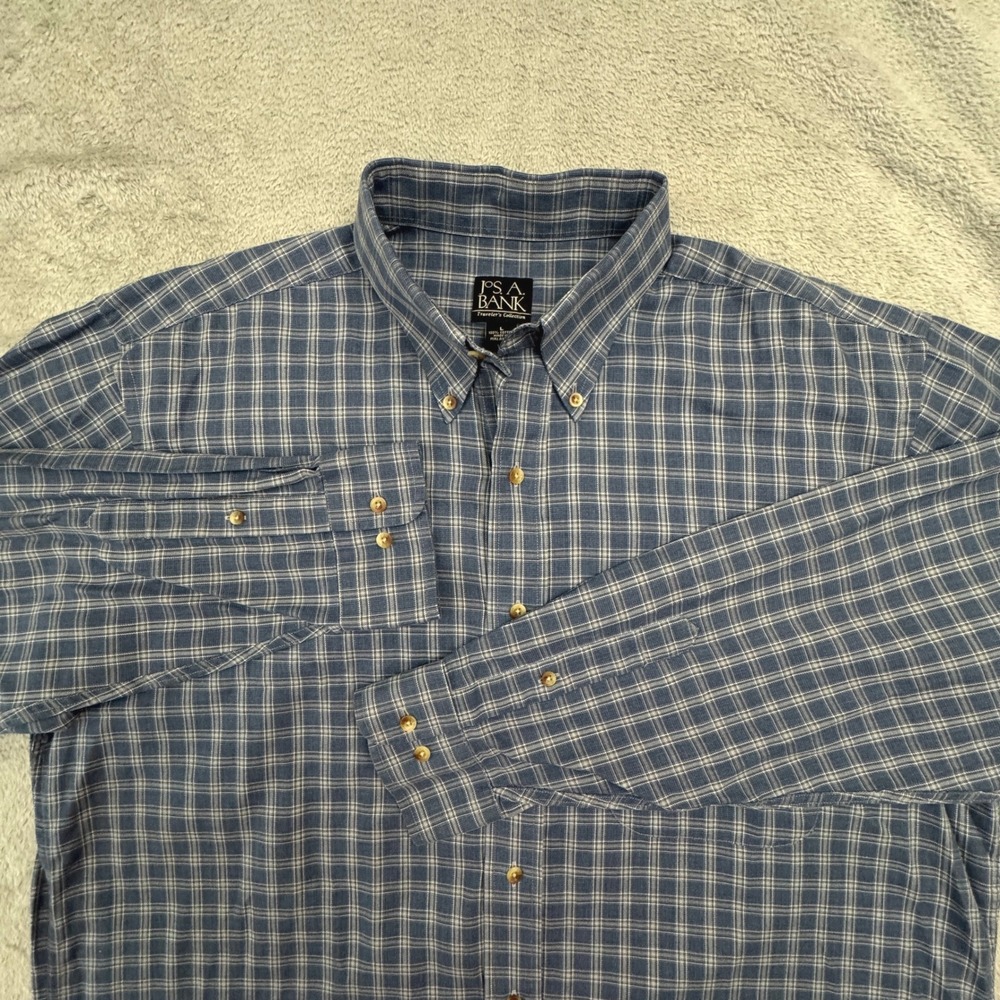 Jos. A. Bank Traveler's Collection Shirt Men's Size Large 100% Cotton - Picture 2 of 8
